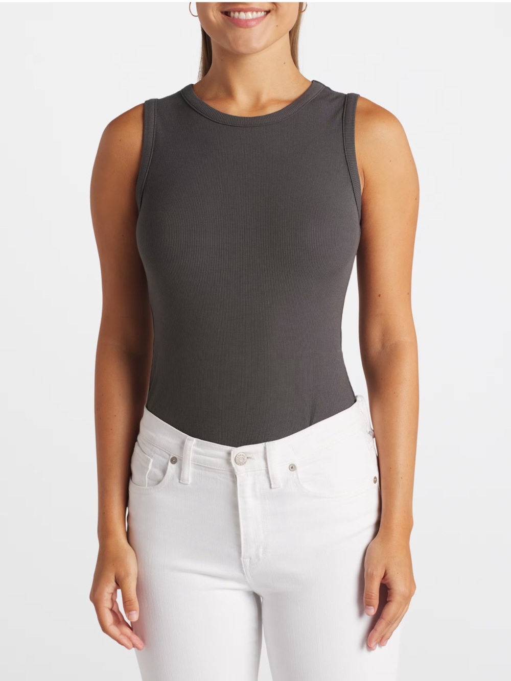 Kaileigh Chana Knit Dark Grey Bodysuit